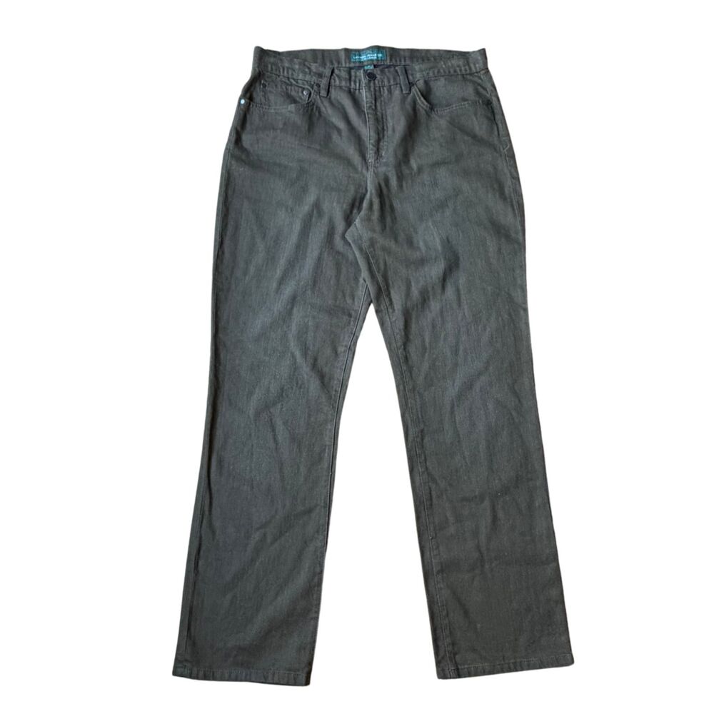 Lauren Ralph Lauren Brown Denim Classic Straight High Waist Pants Size 12
